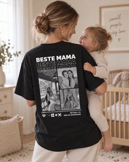Personalisierte T-Shirt mit Fotos "Mama"