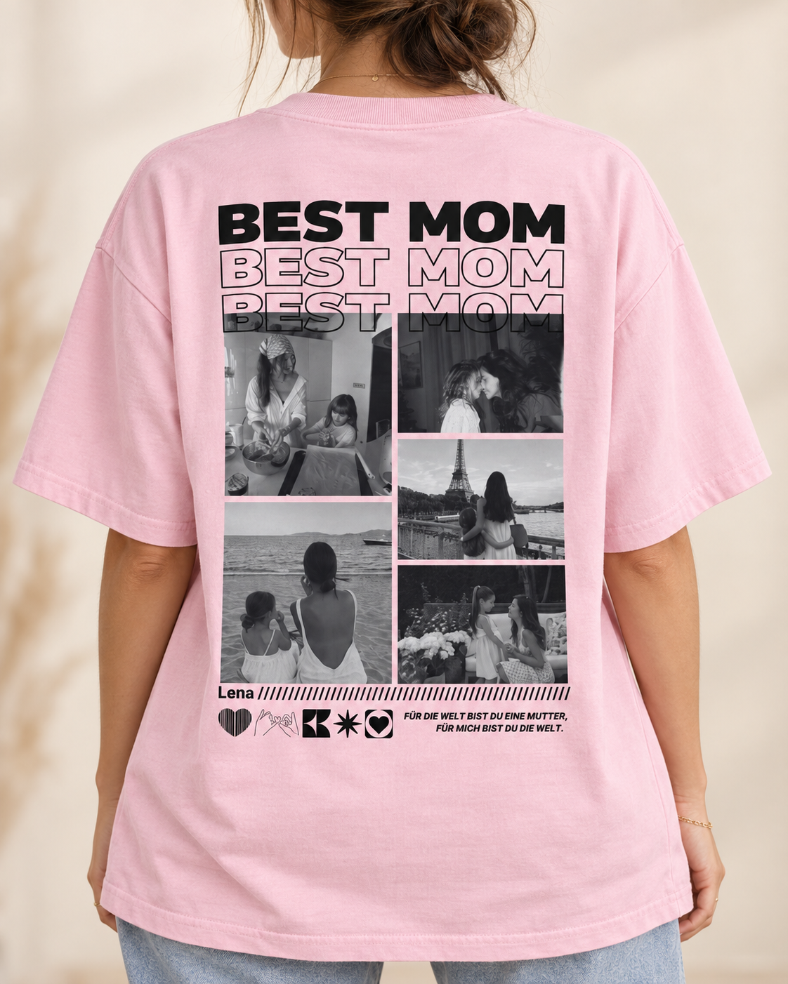 Personalisierte T-Shirt mit Fotos "Mama"