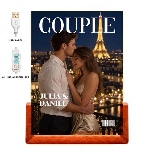 Personalisiertes Acryl-Licht "Couple Magazine"