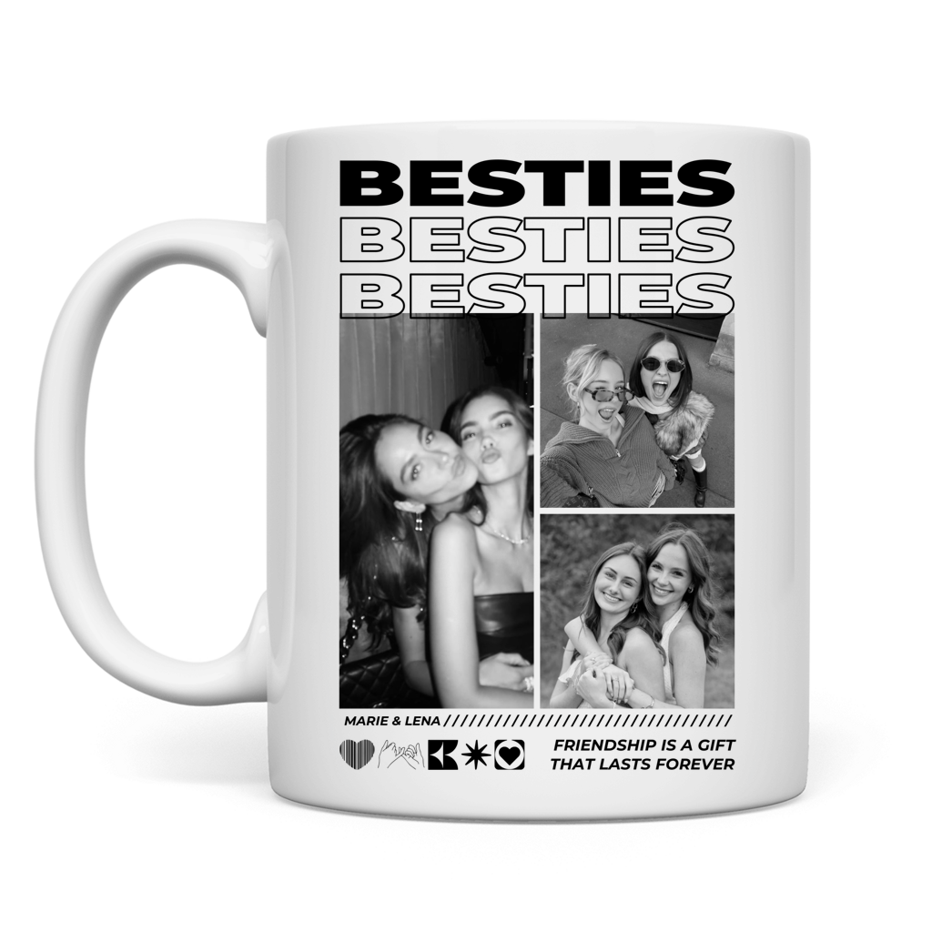 Personalisierte Tasse "Besties"