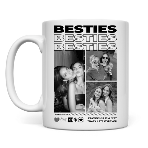 Personalisierte Tasse "Besties"