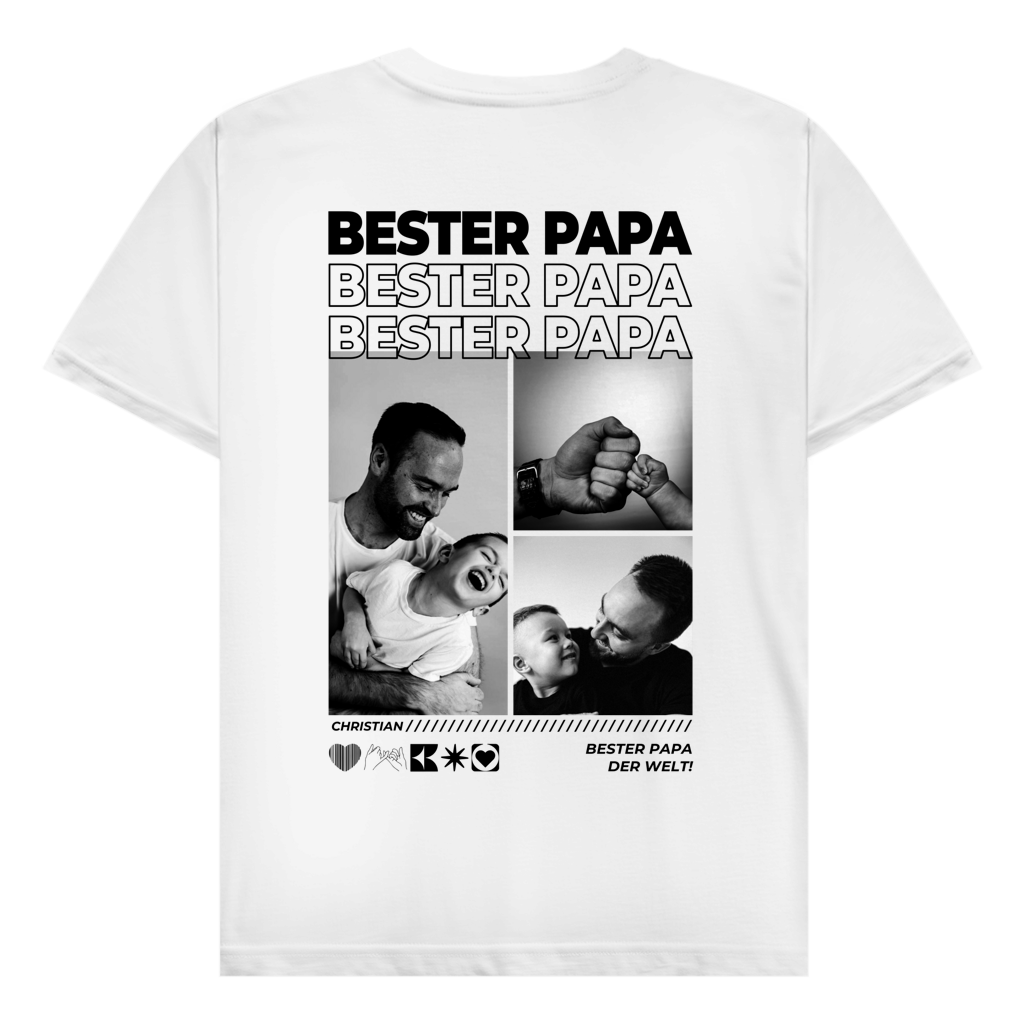 Personalisiertes T-Shirt mit Fotos "Papa"