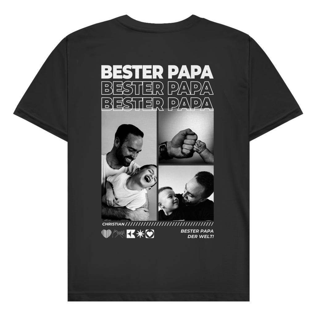 Personalisiertes T-Shirt mit Fotos "Papa"