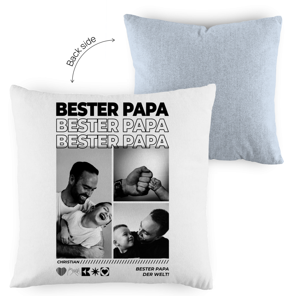 Personalisiertes Kissen mit Fotos "Papa"