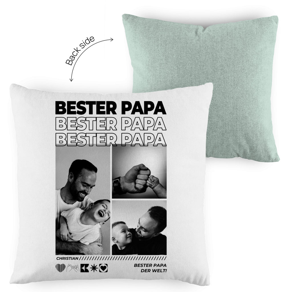 Personalisiertes Kissen mit Fotos "Papa"