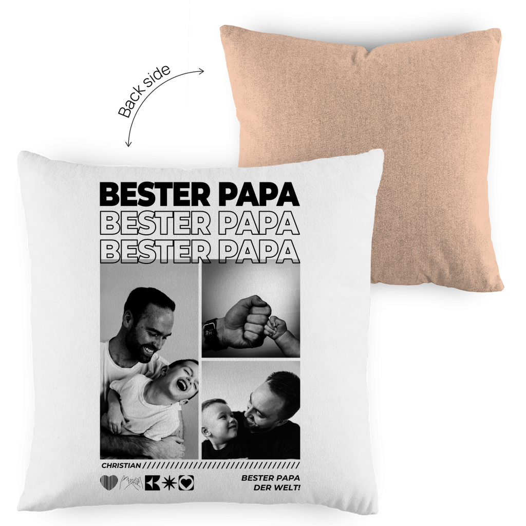 Personalisiertes Kissen mit Fotos "Papa"