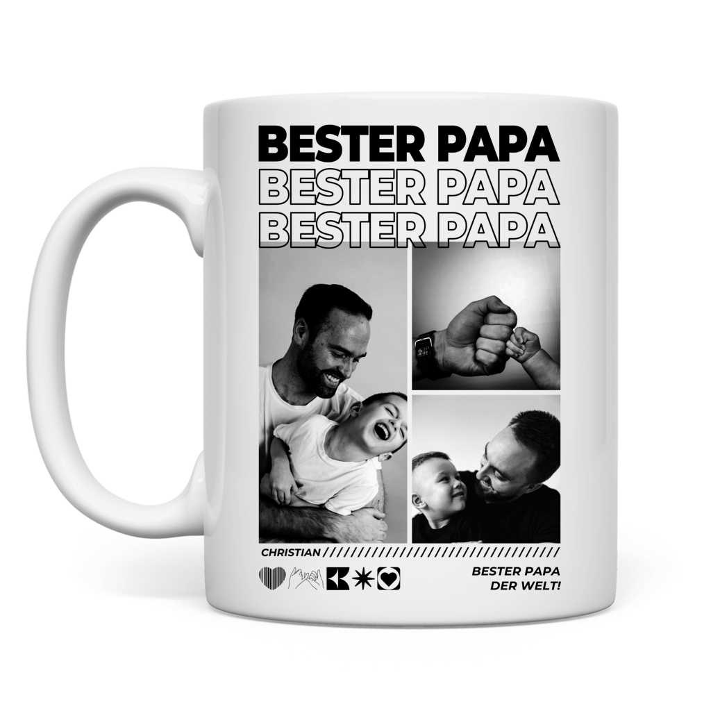 Personalisierte Tasse mit Fotos "Papa"
