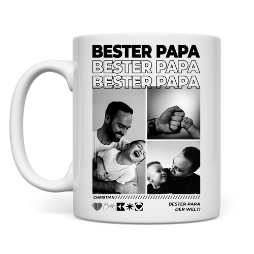 Personalisierte Tasse mit Fotos "Papa"