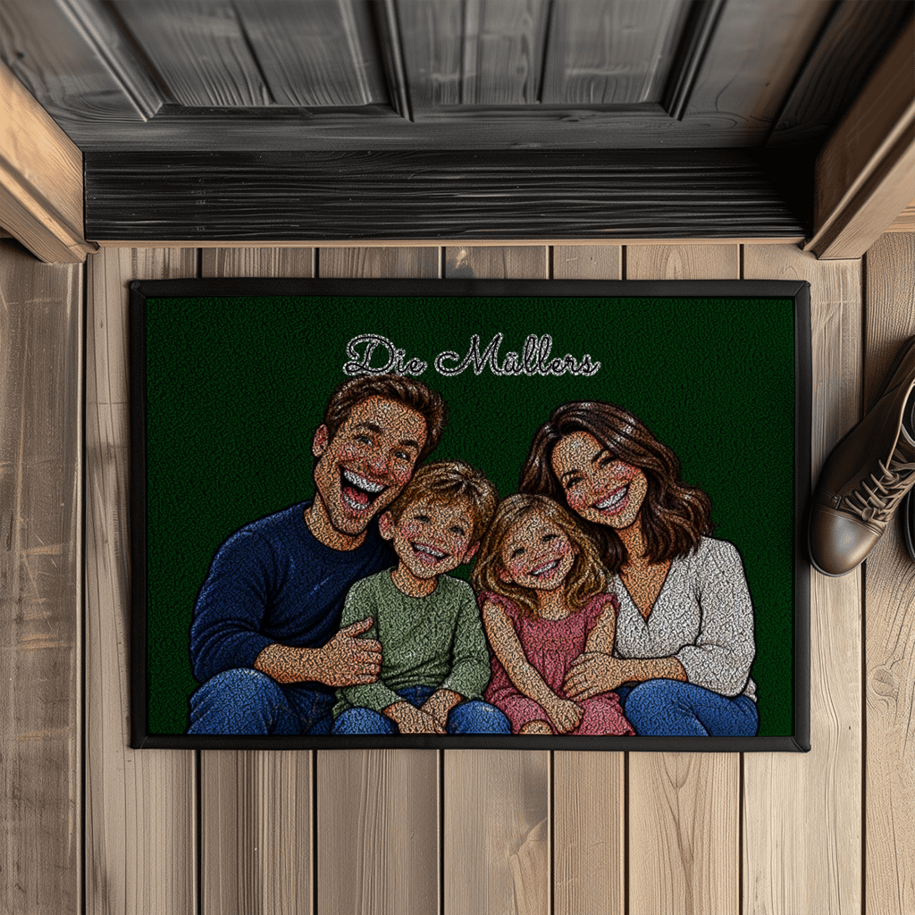 Personalisierte Fußmatte "Sketch Familie"
