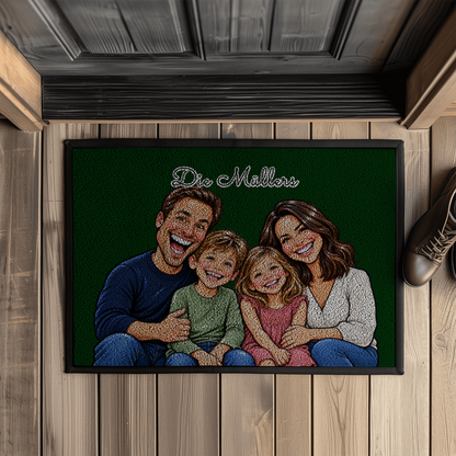 Personalisierte Fußmatte "Sketch Familie"