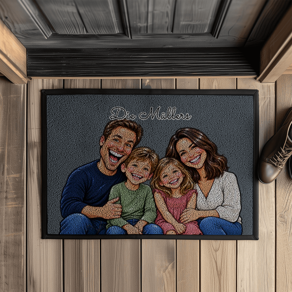 Personalisierte Fußmatte "Sketch Familie"