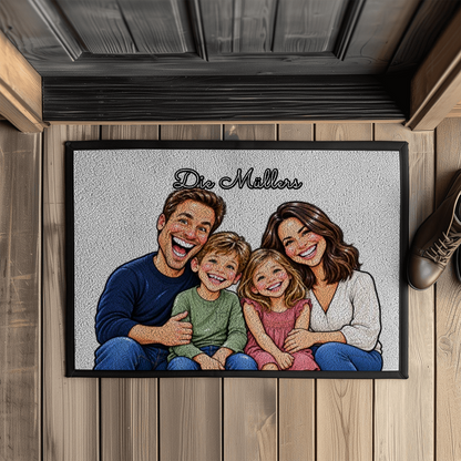Personalisierte Fußmatte "Sketch Familie"
