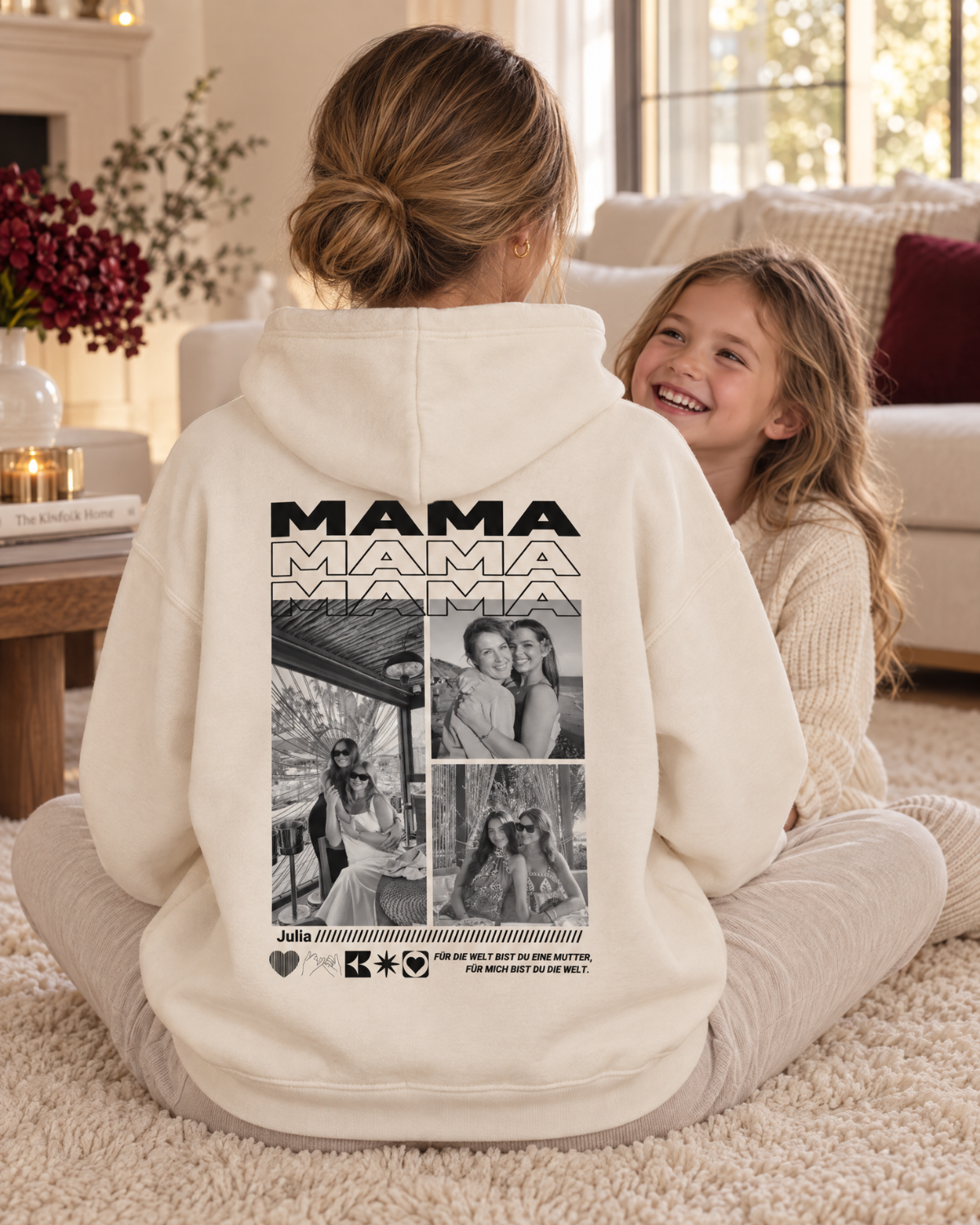 Personalisierter Hoodie mit Fotos "Mama"
