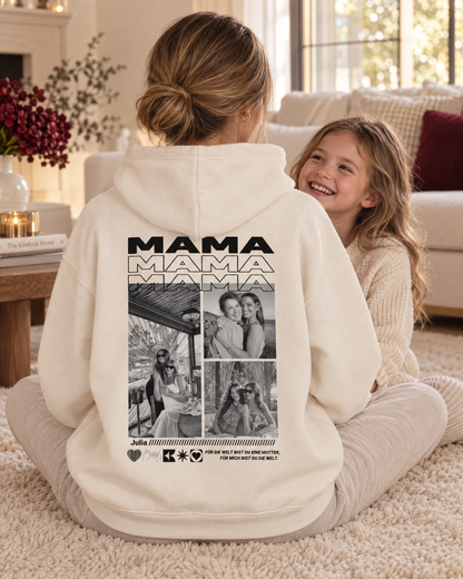 Personalisierter Hoodie mit Fotos "Mama"