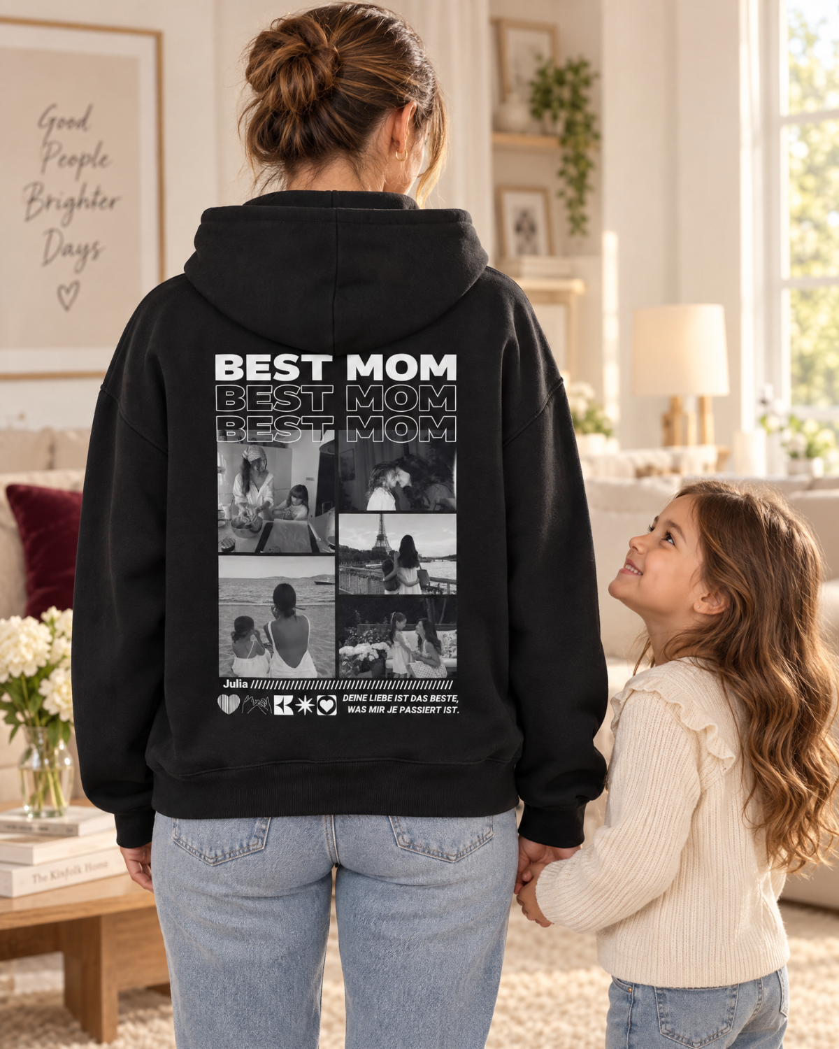 Personalisierter Hoodie mit Fotos "Mama"