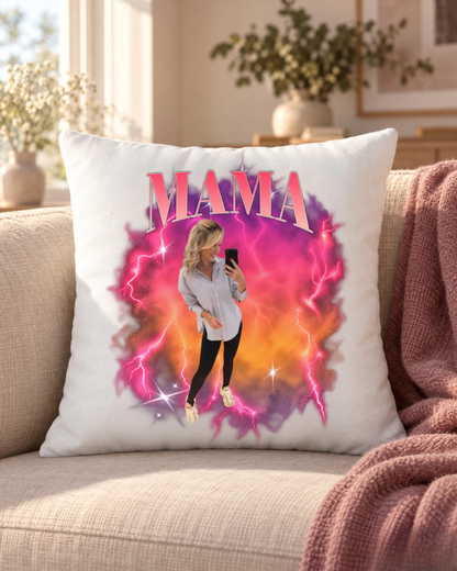 Personalisiertes Kissen Vintage Bootleg "Mama"