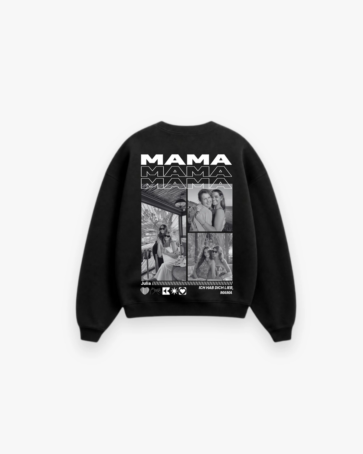 Personalisierter Sweater mit Fotos "Mama"