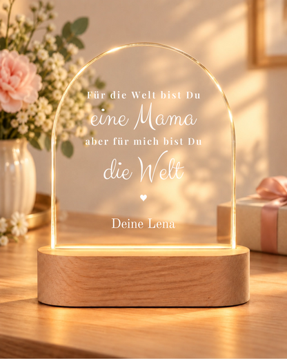 Personalisiertes Nachtlicht Mama "Welt"