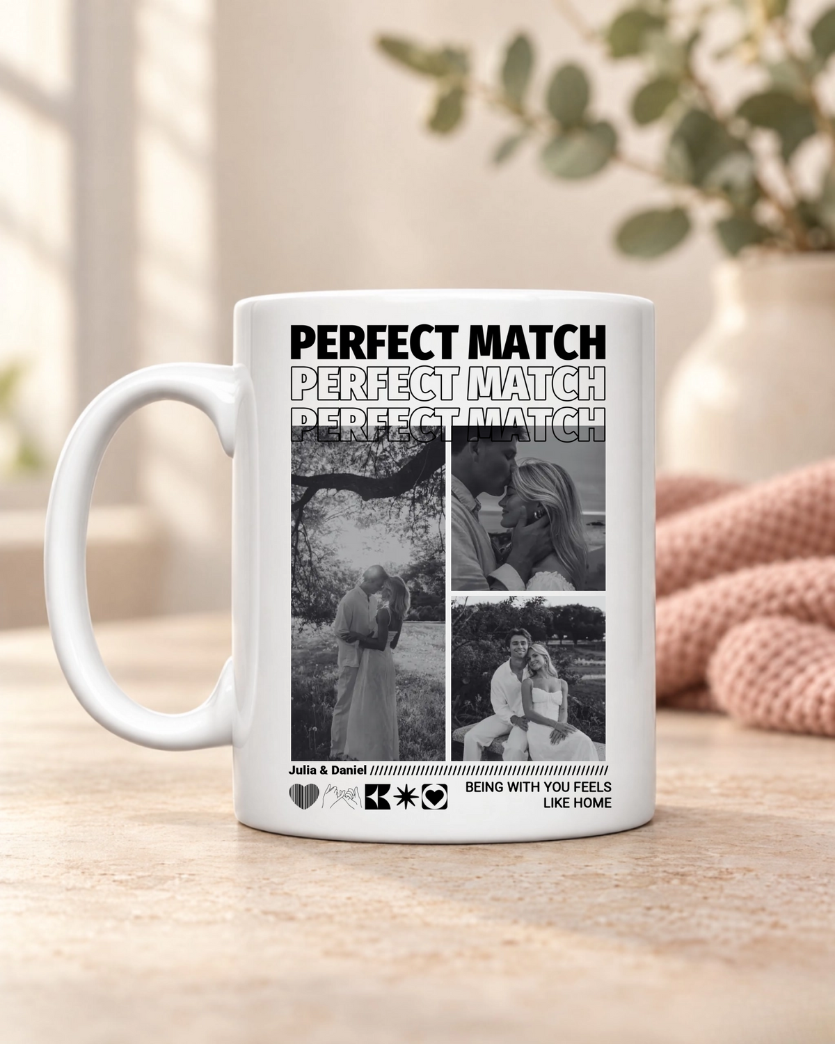 Personalisiertes Tasse "Perfect Match"