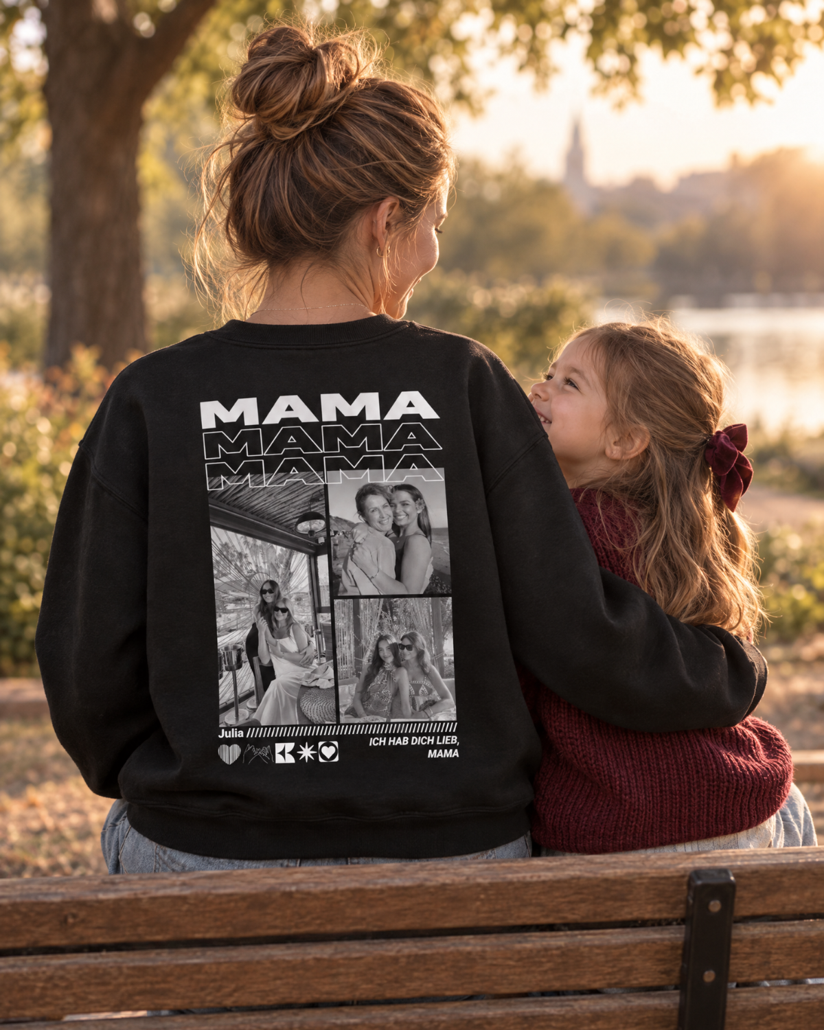 Personalisierter Sweater mit Fotos "Mama"
