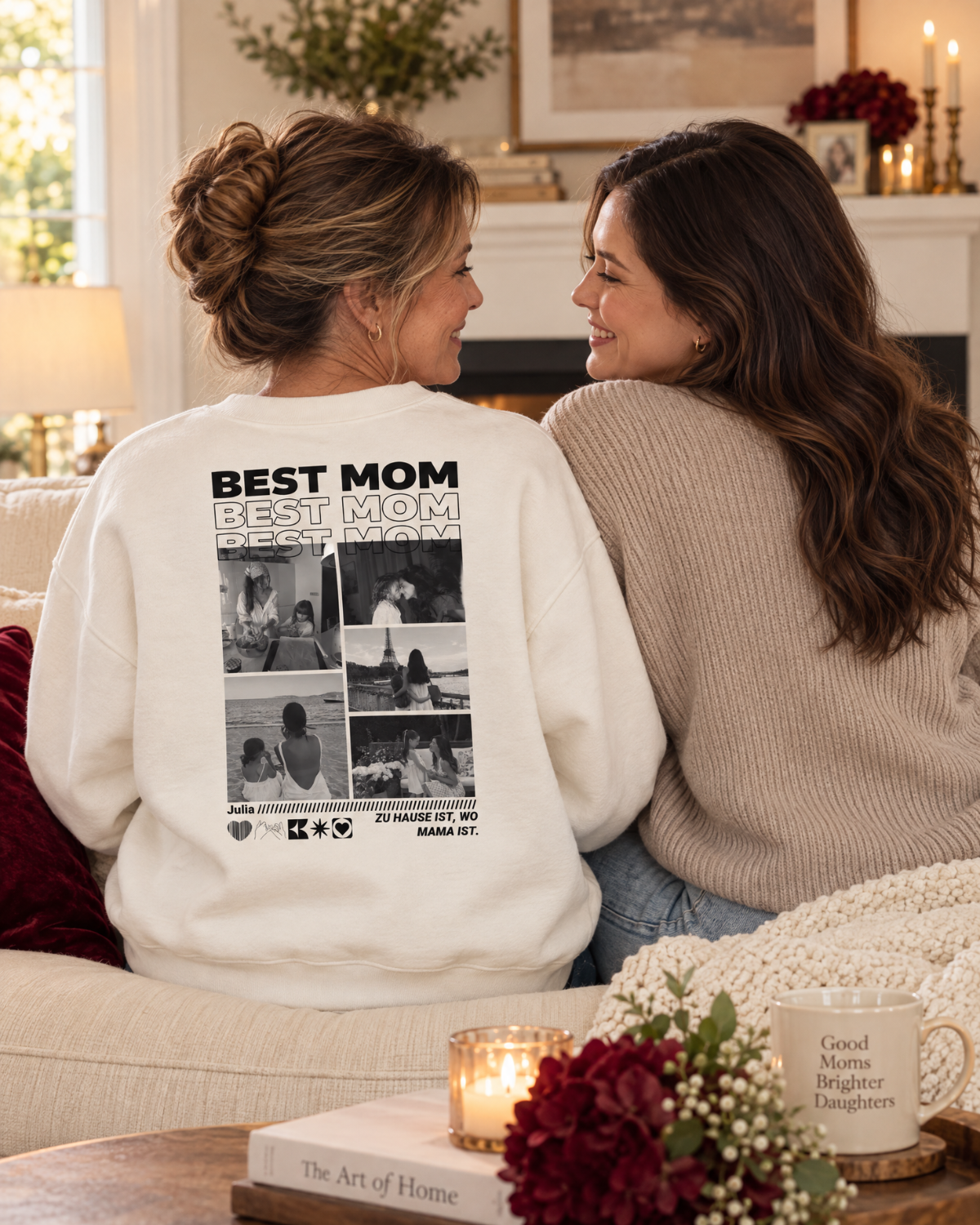 Personalisierter Sweater mit Fotos "Mama"