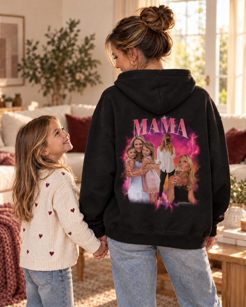 Personalisierter Hoodie Vintage Bootleg "Mama"