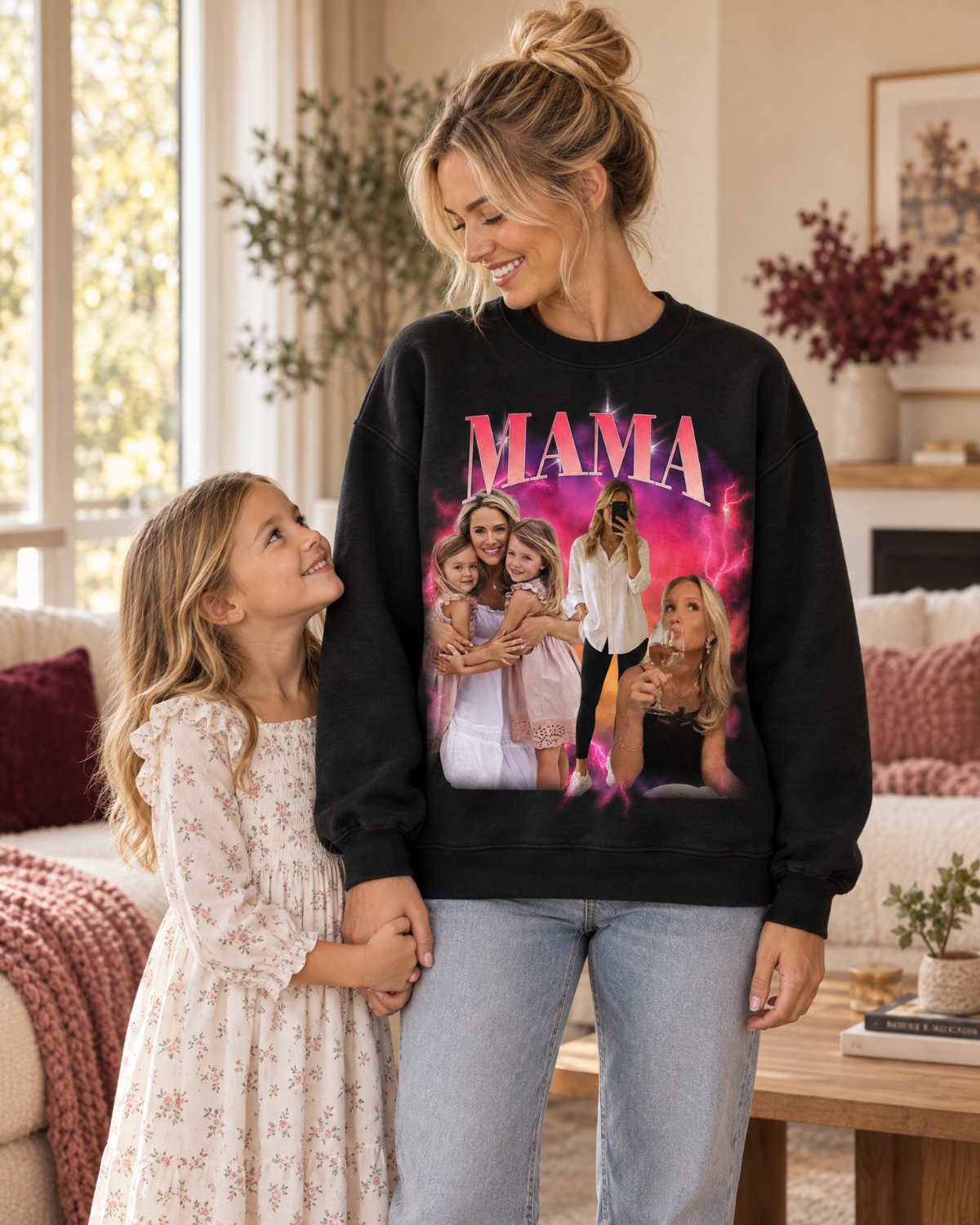 Personalisierter Sweater Vintage Bootleg "Mama"