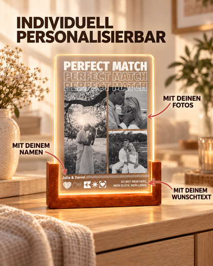 Personalisiertes Acryl-Licht  "Perfect Match" | Nachtlicht, Dekolicht, Glowlight