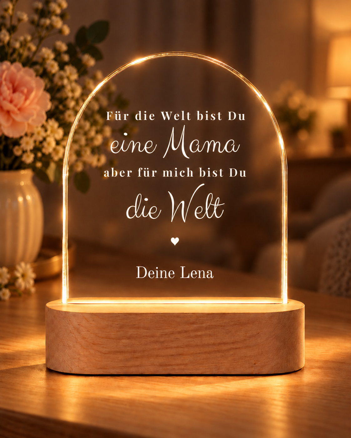 Personalisiertes Nachtlicht Mama "Welt"