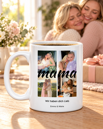 Personalisierte Tasse Collage "Mama"