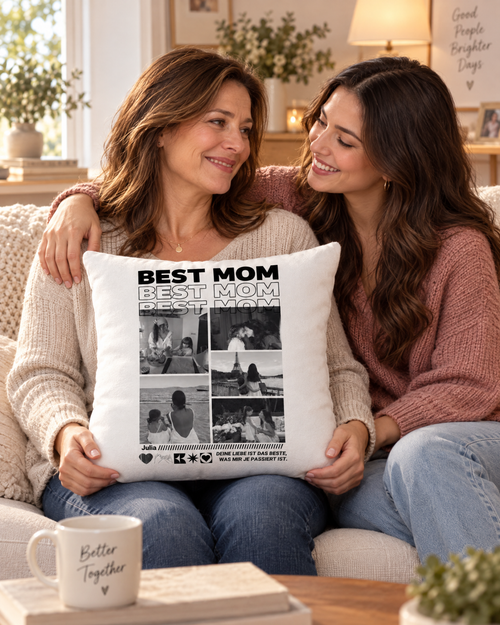 Personalisiertes Kissen mit Fotos "Mama"