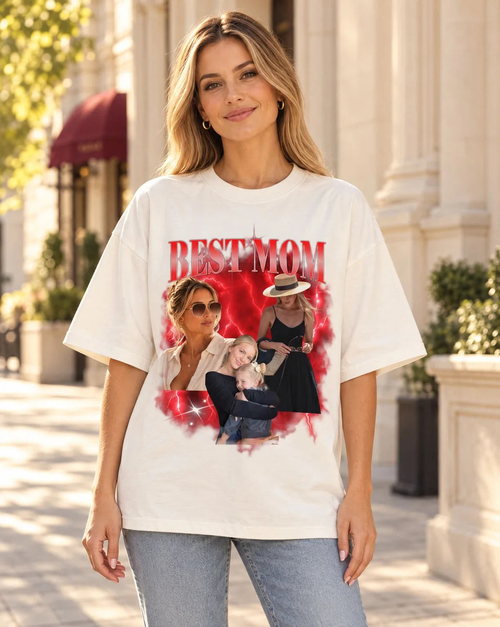 Personalisiertes T-Shirt Vintage Bootleg "Mama"